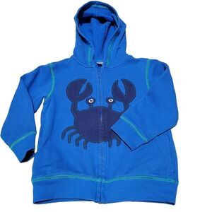 Gymboree blue crab hooded sweatshirt 3T
